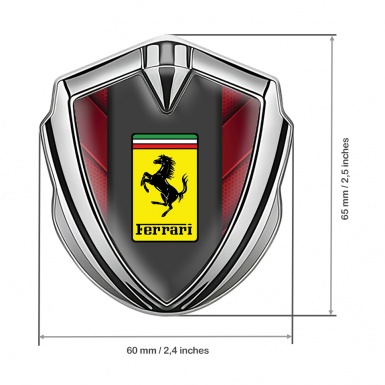 Ferrari Trunk Emblem Badge Silver Red Plates Classic Logo
