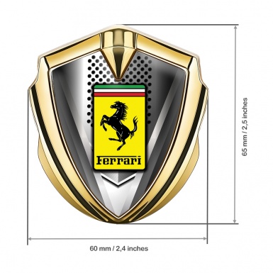 Ferrari Metal Emblem Self Adhesive Gold Engine Cover Edition
