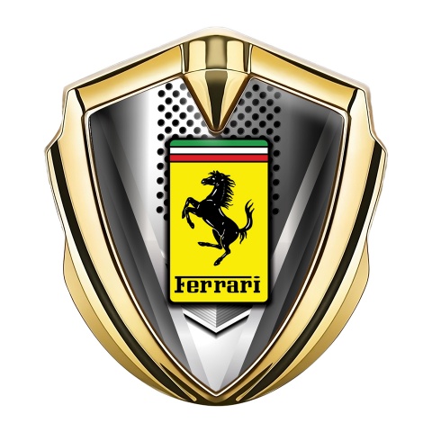 Ferrari Metal Emblem Self Adhesive Gold Engine Cover Edition