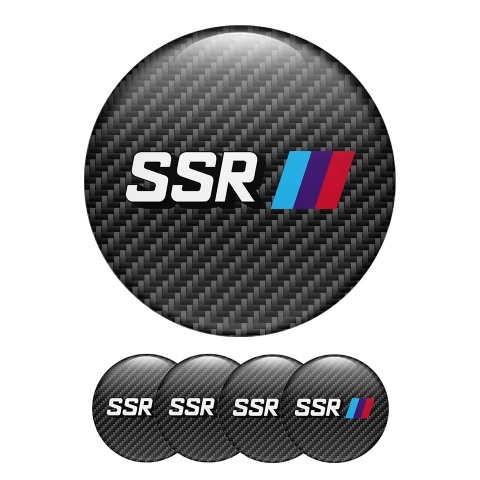 SSR Wheel Center Caps Emblem 3D Power Carbon In Gray 