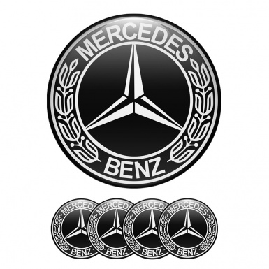 Mercedes Benz Domed Stickers Wheel Center Cap Retro