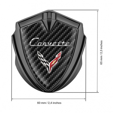Chevrolet Corvette Trunk Metal Badge Graphite Dark Carbon Design
