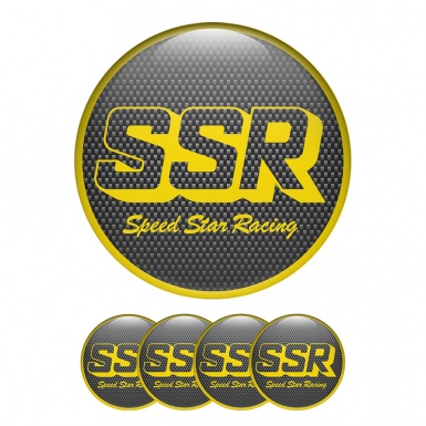 SSR Domed Stickers Wheel Center Cap Speed Star Racing Carbon