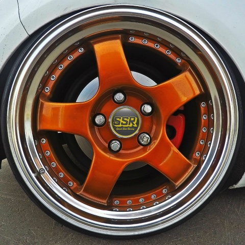 SSR Domed Stickers Wheel Center Cap Speed Star Racing Carbon