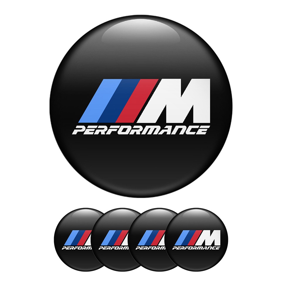 BMW M Performance Domed Stickers Wheel Center Cap Badge In Black, Wheel  Emblems, Stickers