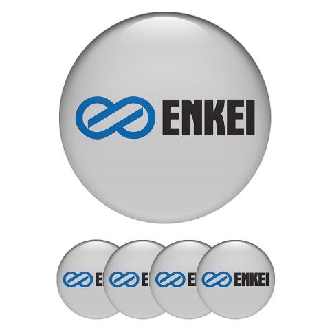 Enkei Domed Stickers Wheel Center Caps Grey Edition