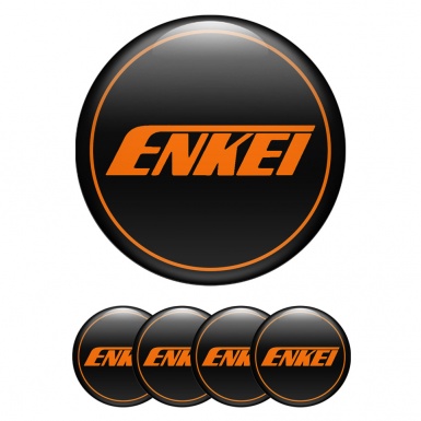 Enkei Wheel Emblems Black Orange Edition