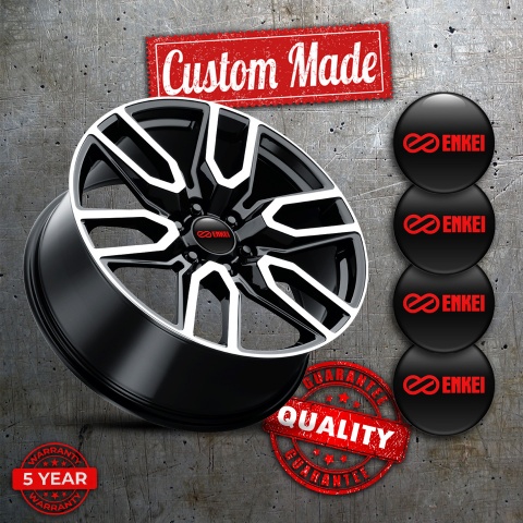 Enkei Emblems for Wheel Center Caps Black Red Edition