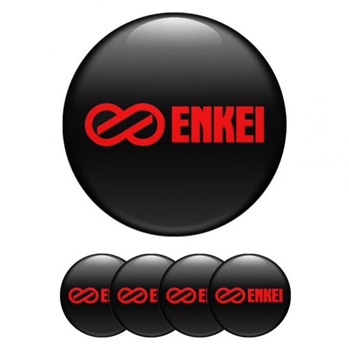 Enkei Emblems for Wheel Center Caps Black Red Edition