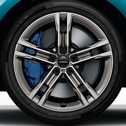 BMW M Power Sticker Wheel Center Hub Cap Gray  M5 Logo