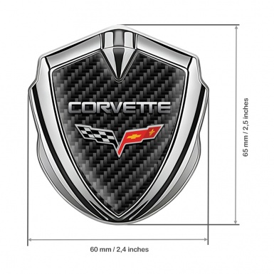 Chevrolet Corvette Bodyside Badge Silver Dark Carbon Clean Logo, Metal  Emblems, Accessories