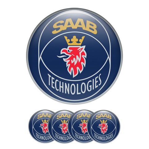 Saab Domed Stickers Wheel Center Cap Technologies