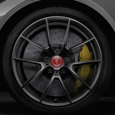 Saab Wheel Center Caps Emblem Red Edition