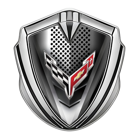 Chevrolet Corvette Trunk Metal Emblem Silver Metallic Grinder Big Logo
