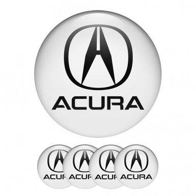 Acura Wheel Center Cap Domed Stickers White And Black