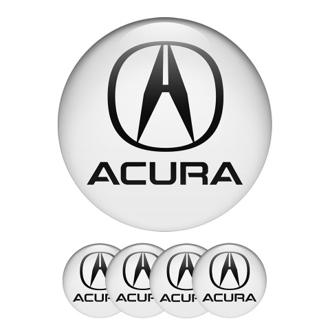 Toyota Acura Wheel Center Cap Domed Stickers White And Black