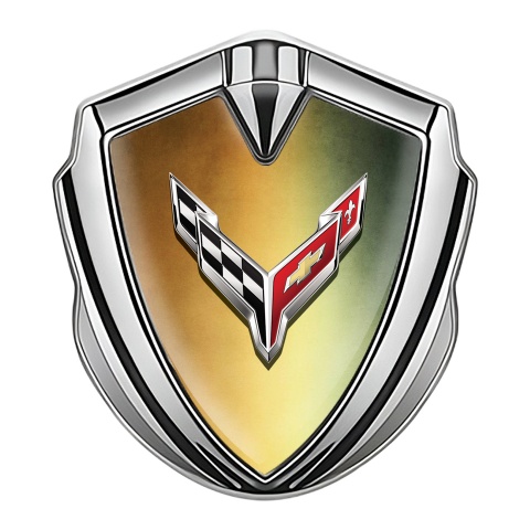 Chevrolet Corvette Self Adhesive Bodyside Badge Silver Metallic Tint