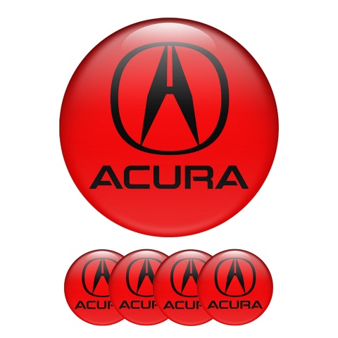Toyota Acura Domed Stickers Wheel Center Cap Red Emblems