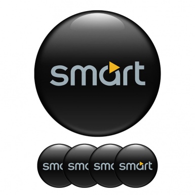 Smart Domed Stickers Wheel Center Cap Black 