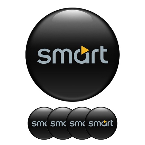 Smart Domed Stickers Wheel Center Cap Black 