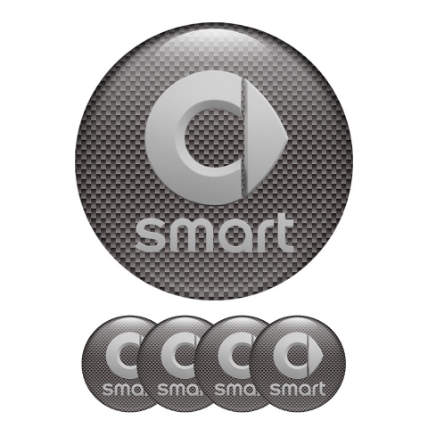 Smart Domed Stickers Wheel Center Cap Carbon Edition