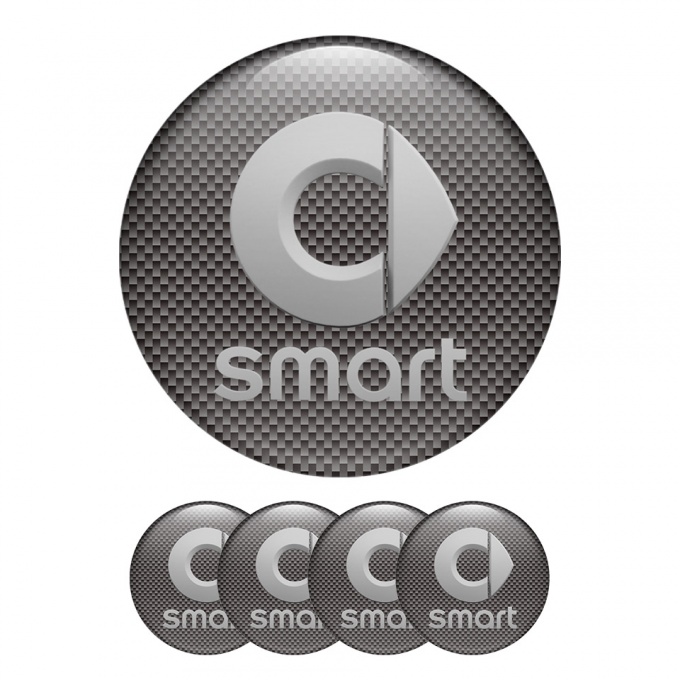 Smart Domed Stickers Wheel Center Cap Carbon Edition