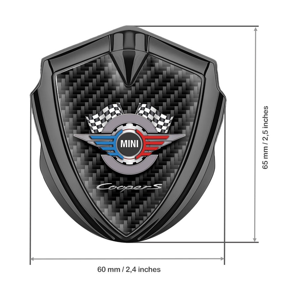 Mini Cooper Emblem Abzeichen Graphit Tonfarbe Mit Dunkel Carbon und ...