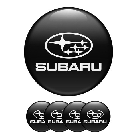 Subaru Wheel Center Caps Emblem Black and White Logo