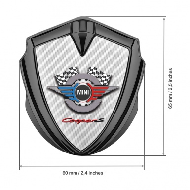 Mini Cooper S Bodyside Emblem Graphite White Carbon Racing Gears Edition