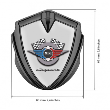 Mini Cooper S Fender Emblem Badge Graphite Grey Template Gears Logo