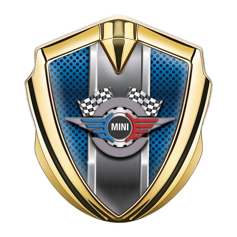 Mini Cooper Bodyside Emblem Gold Blue Cells Template Racing Edition