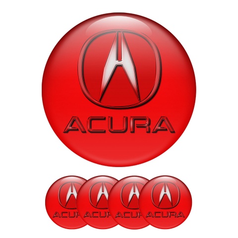 Acura Wheel Center Caps Emblem Red Storm