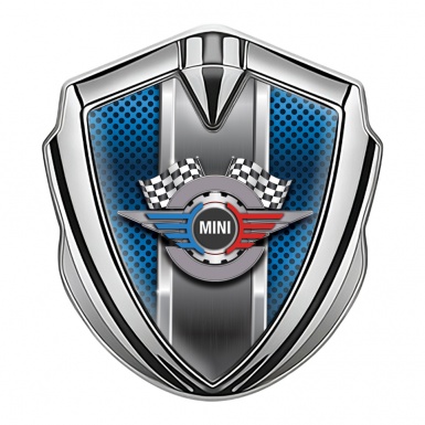 Mini Cooper Bodyside Emblem Silver Blue Cells Template Racing Edition