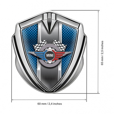 Mini Cooper Bodyside Emblem Silver Blue Cells Template Racing Edition