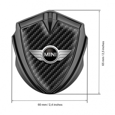Mini Cooper 3D Car Metal Emblem Graphite Dark Carbon Classic Edition