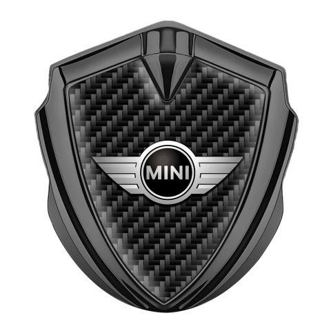 Mini Cooper 3D Car Metal Emblem Graphite Dark Carbon Classic Edition