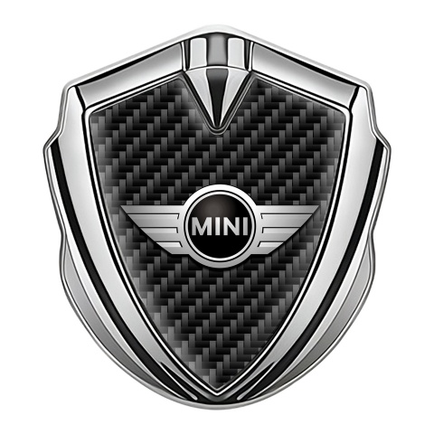 Mini Cooper 3D Car Metal Emblem Silver Dark Carbon Classic Edition