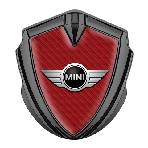Mini Cooper Cooper Fender Emblem Badge Graphite Red Carbon Classic Edition