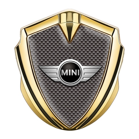 Mini Cooper 3D Car Metal Emblem Gold Brown Carbon Classic Edition