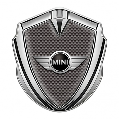 Mini Cooper 3D Car Metal Emblem Silver Brown Carbon Classic Edition