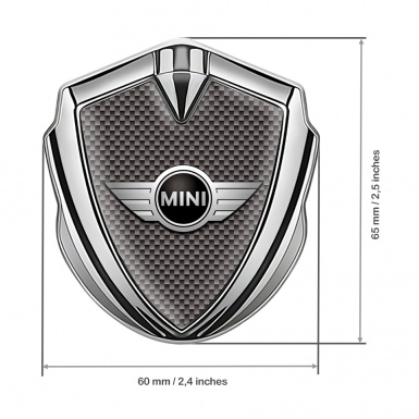 Mini Cooper 3D Car Metal Emblem Silver Brown Carbon Classic Edition