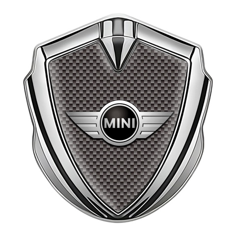 Mini Cooper 3D Car Metal Emblem Silver Brown Carbon Classic Edition