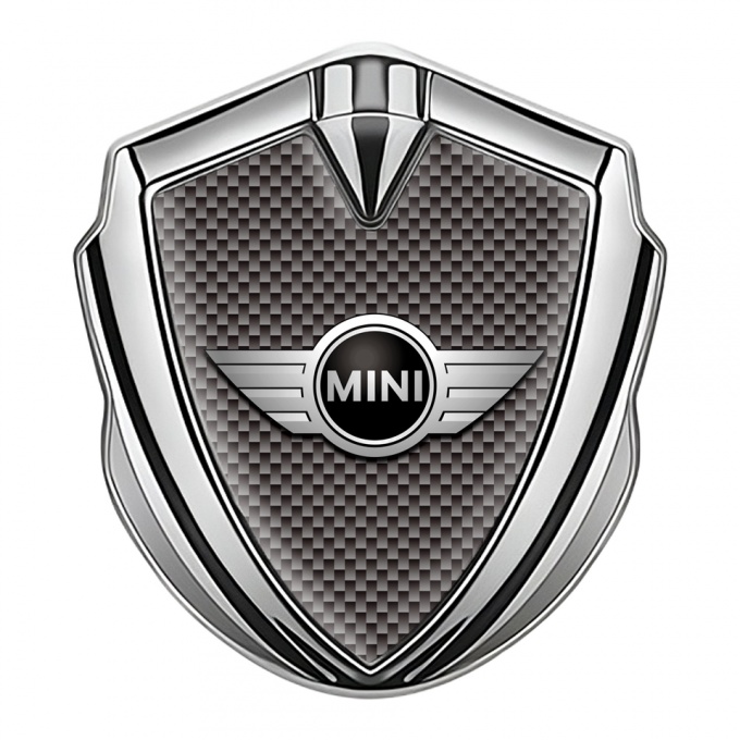 Mini Cooper 3D Car Metal Emblem Silver Brown Carbon Classic Edition