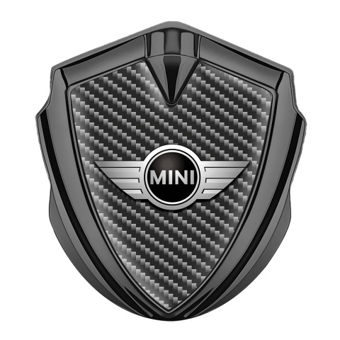 Mini Cooper Bodyside Badge Self Adhesive Graphite Dark Carbon Classic Logo
