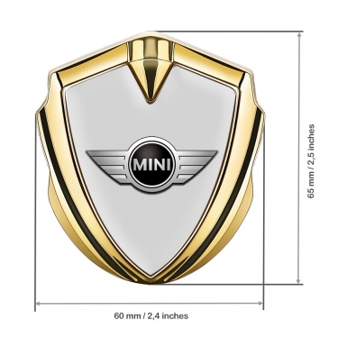 Mini Cooper Tuning Emblem Self Adhesive Gold Grey Template Classic Logo