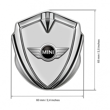 Mini Cooper Tuning Emblem Self Adhesive Silver Grey Template Classic Logo