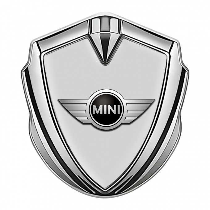 Mini Cooper Tuning Emblem Self Adhesive Silver Grey Template Classic Logo