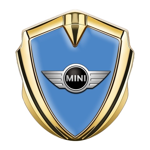 Mini Cooper Cooper Fender Emblem Badge Gold Blue Template Classic Edition