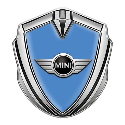 Mini Cooper Fender Emblem Badge Silver Blue Template Classic Edition