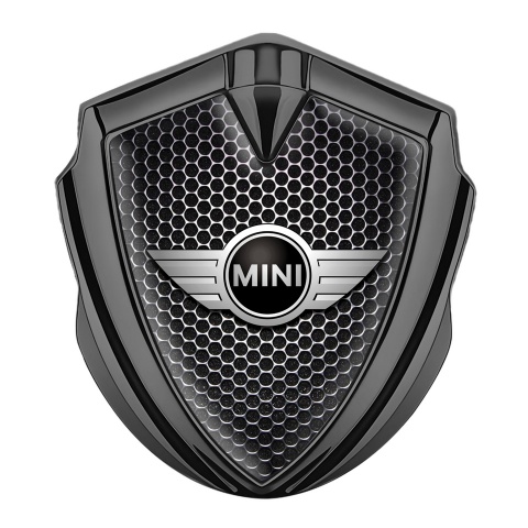 Mini Cooper Self Adhesive Bodyside Emblem Graphite Dark Hex Classic Logo